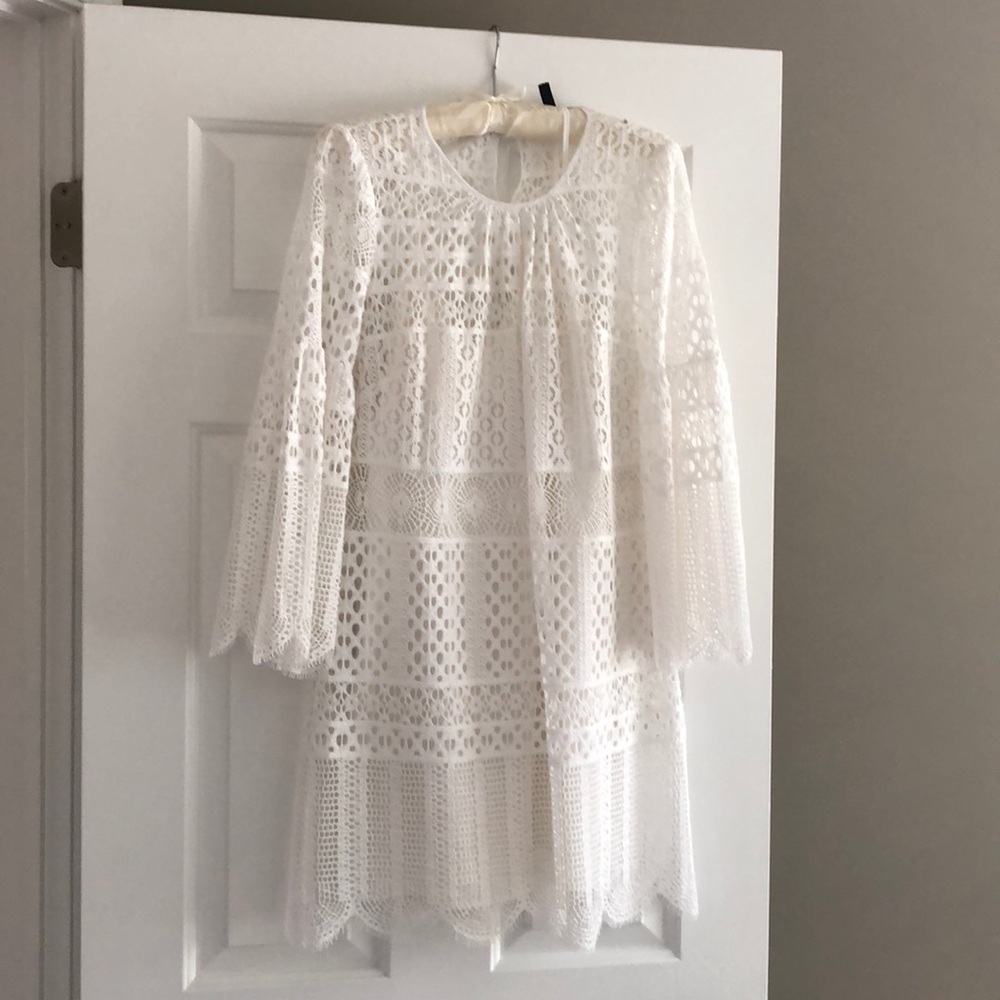 Bcbg Maxazria White Scallop Lace Dress